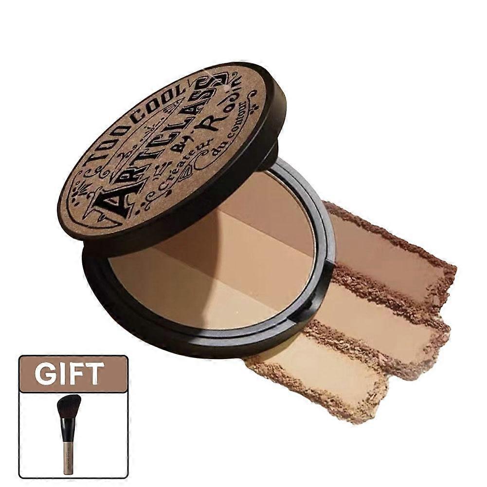3-Color Contouring Palette for Sculpted Look Buildable Matte Powder Highlighter and Bronzer All Skin Tones Wet or Dry Use