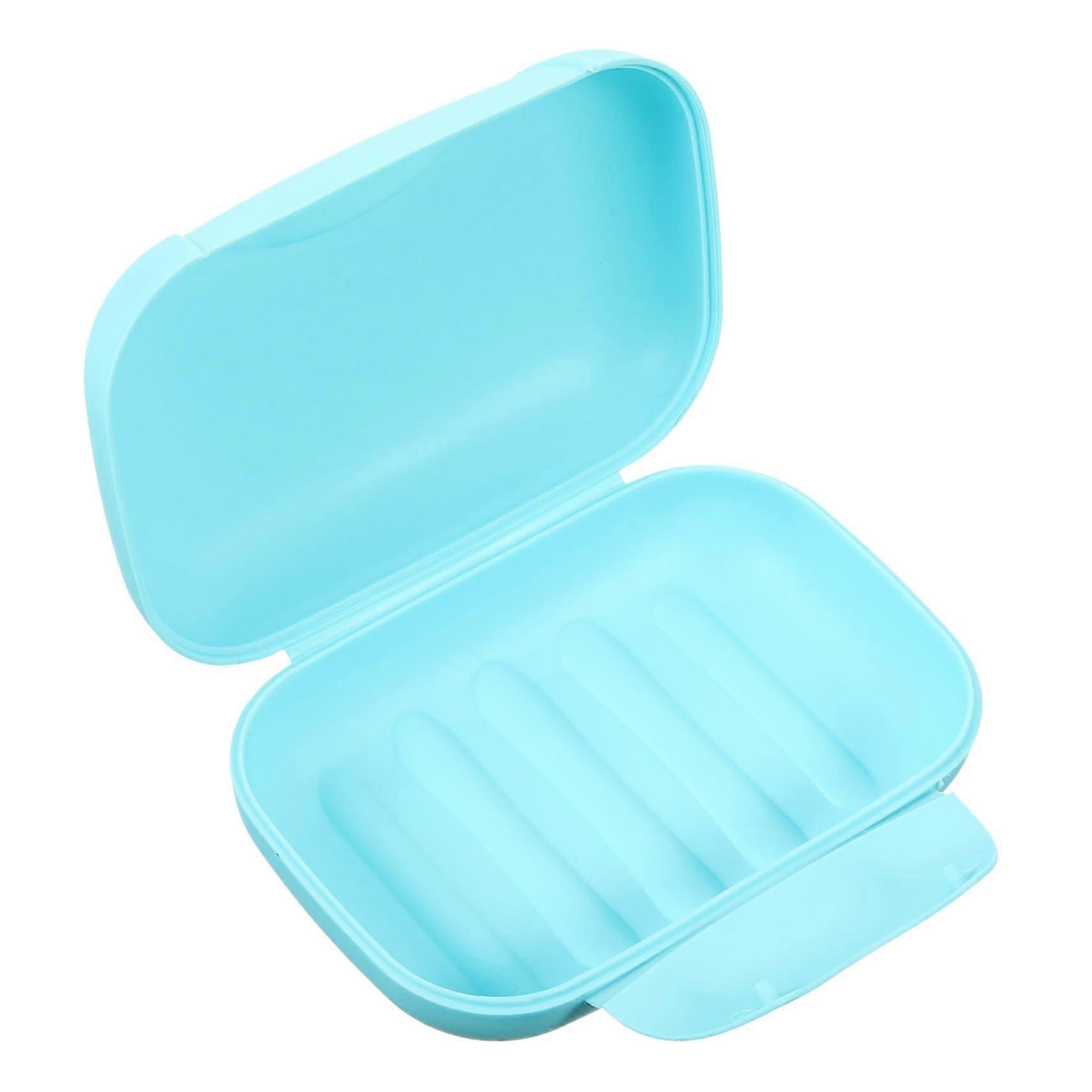Portable Soap Case Leakproof PP Travel Container with Lock for Camping Hiking Bathroom Use Blue