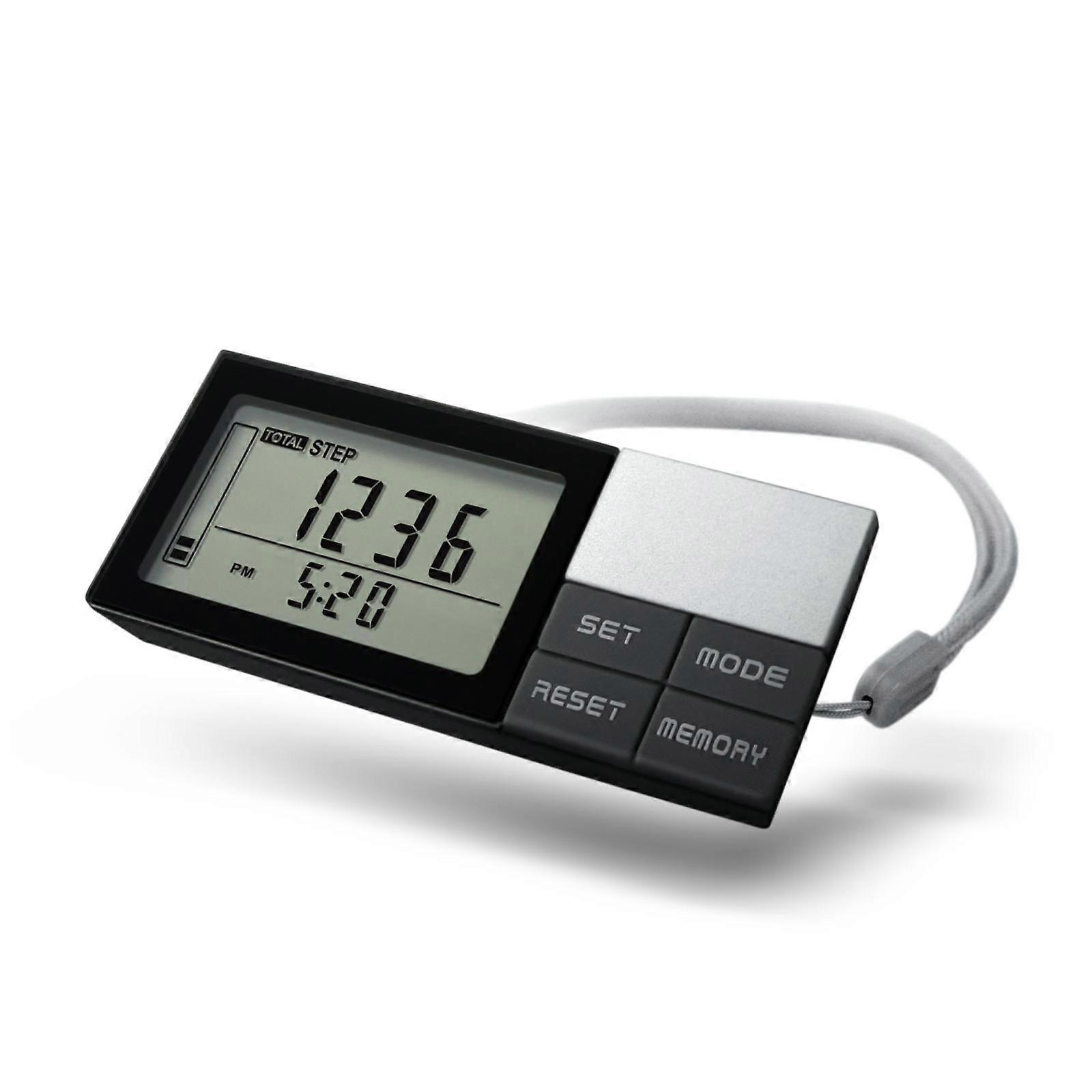 Pedometer with Lanyard 7 Days Memory Steps Burning Calories Walking Distance Miles Kilometers LCD