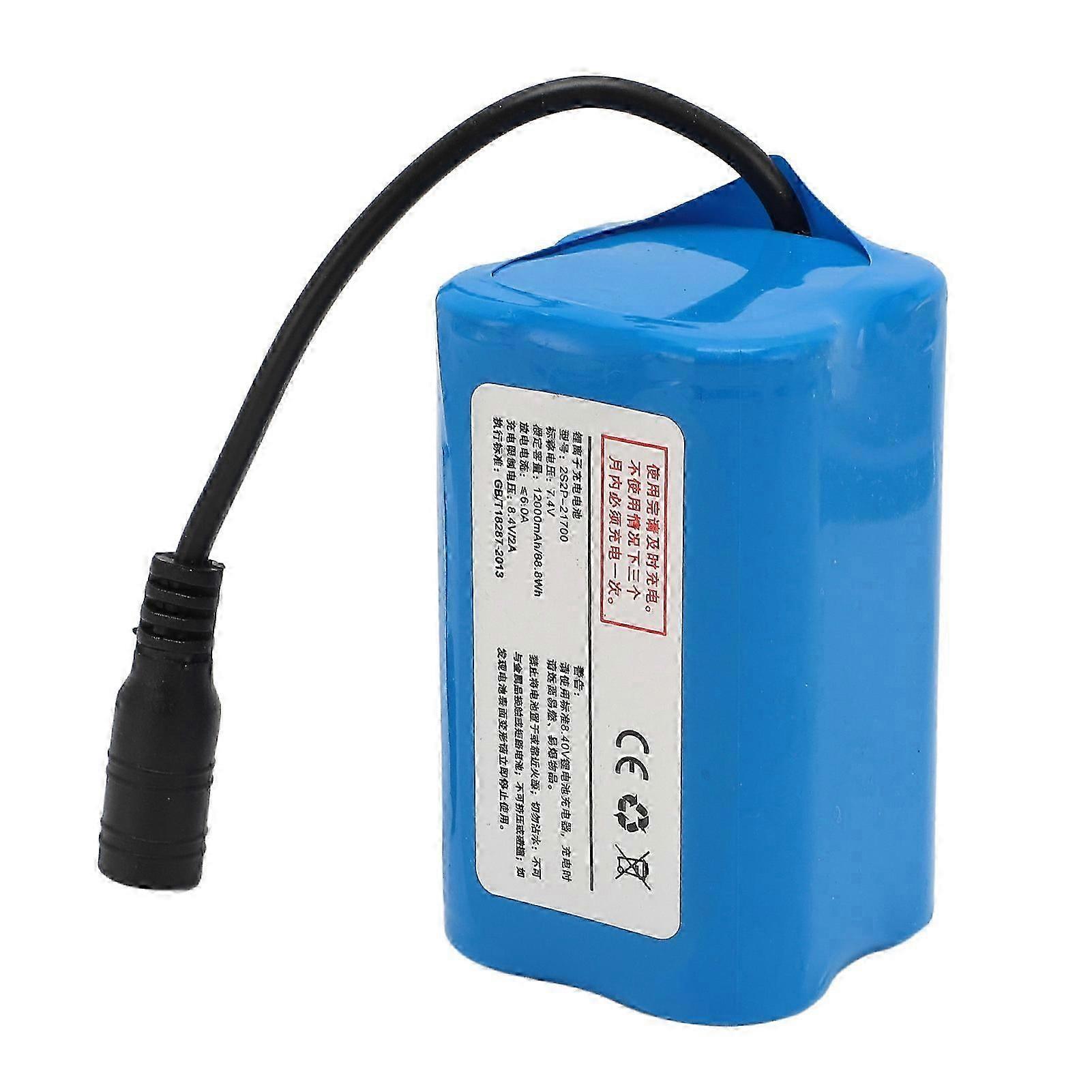 12000mAh 7.4V Lithium Battery for RC Fishing Bait Boat, Large Capacity Rechargeable Nesting Boat Battery Long Runtime