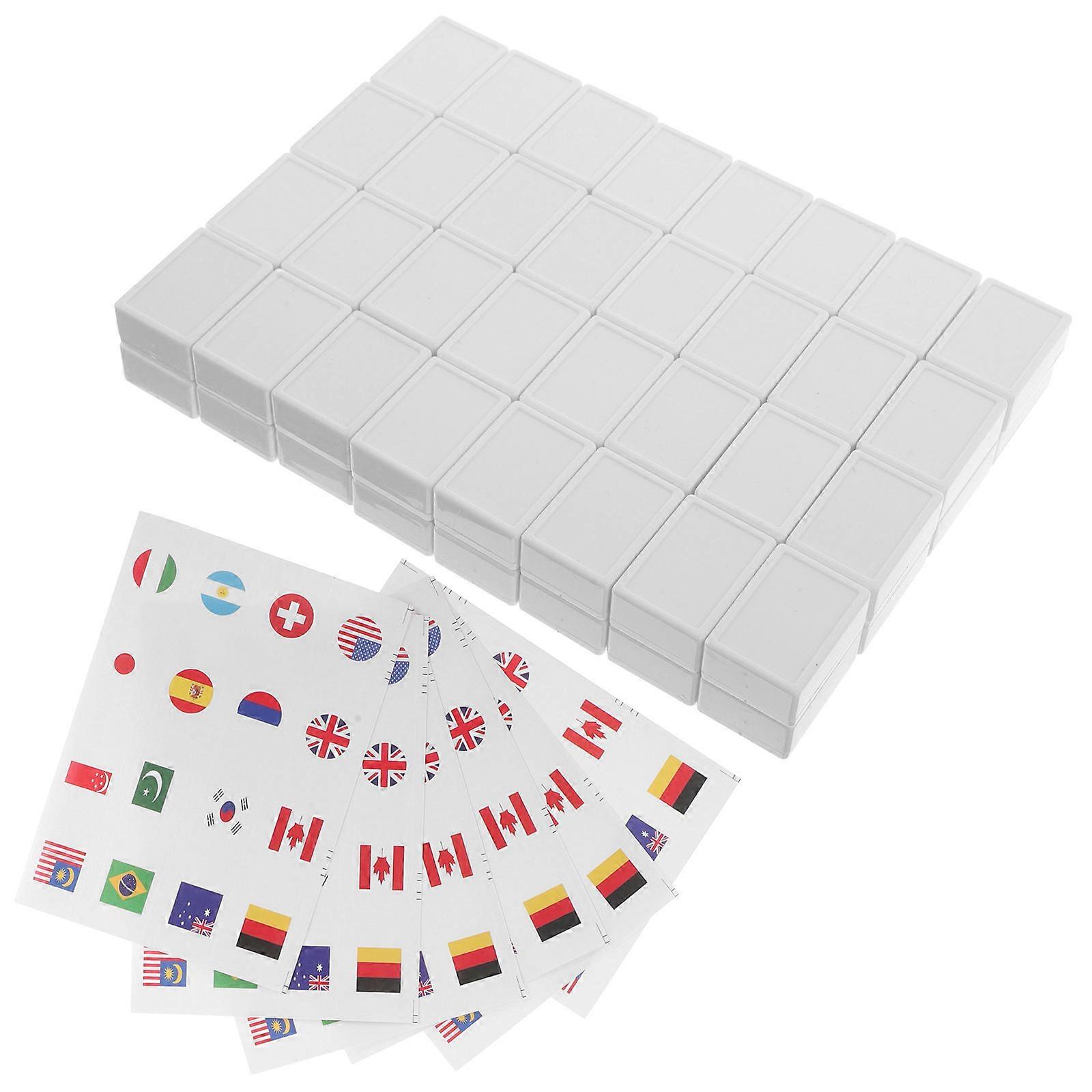65Pcs Mahjong Flag Pattern Tiles for Game Featuring Assorted Colors