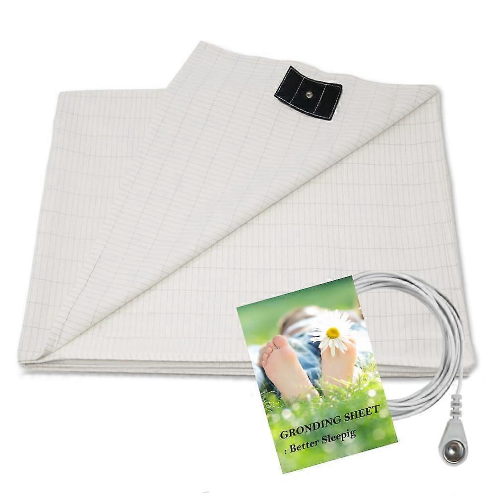 Grounding Bed Sheet for Better Sleep, Earthing Mat for Bed EU Size 193x203 cm Cotton Conductive Fabric