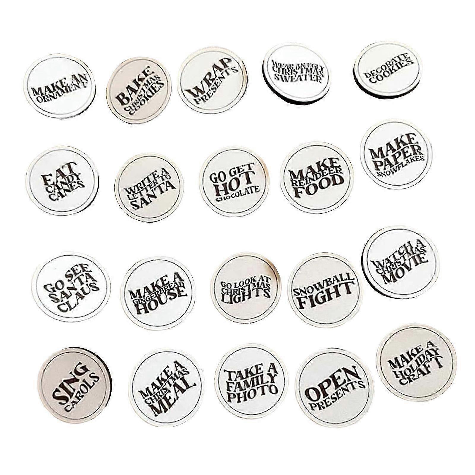 20pcs Christmas Advent Tokens Christmas Countdown Tokens Set Hot