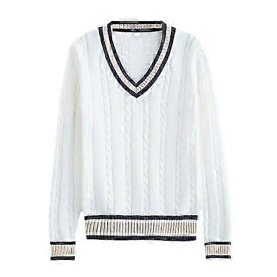 Maglione uniforme scolastica per texture unisex a maniche lunghe a maniche lunghe