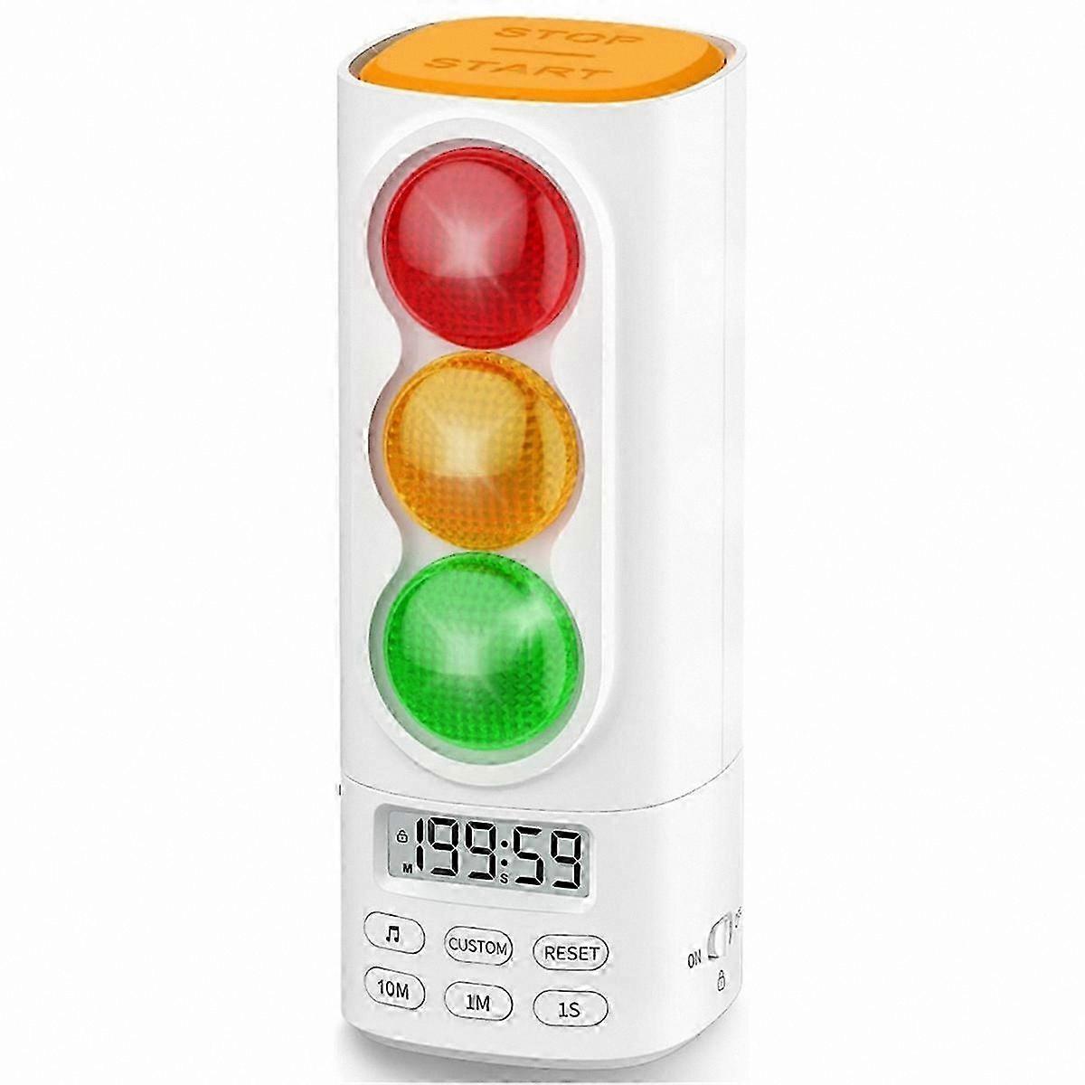 Visual Audio Timer with Traffic Light Signals, LCD Screen, Adjustable Volume, 4 Ringtones for Children