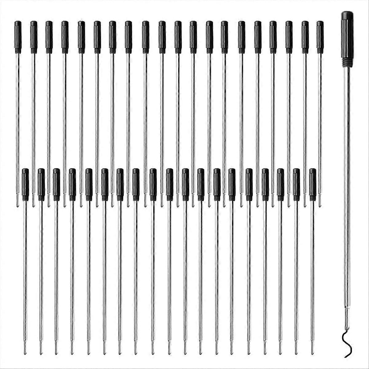 40 قطعة 11.6 سم / 4.57 بوصة عبوات حبر القلم ، عبوات الأقلام القابلة للاستبدال ، طقم استبدال قلم الحبر المعدني أسود