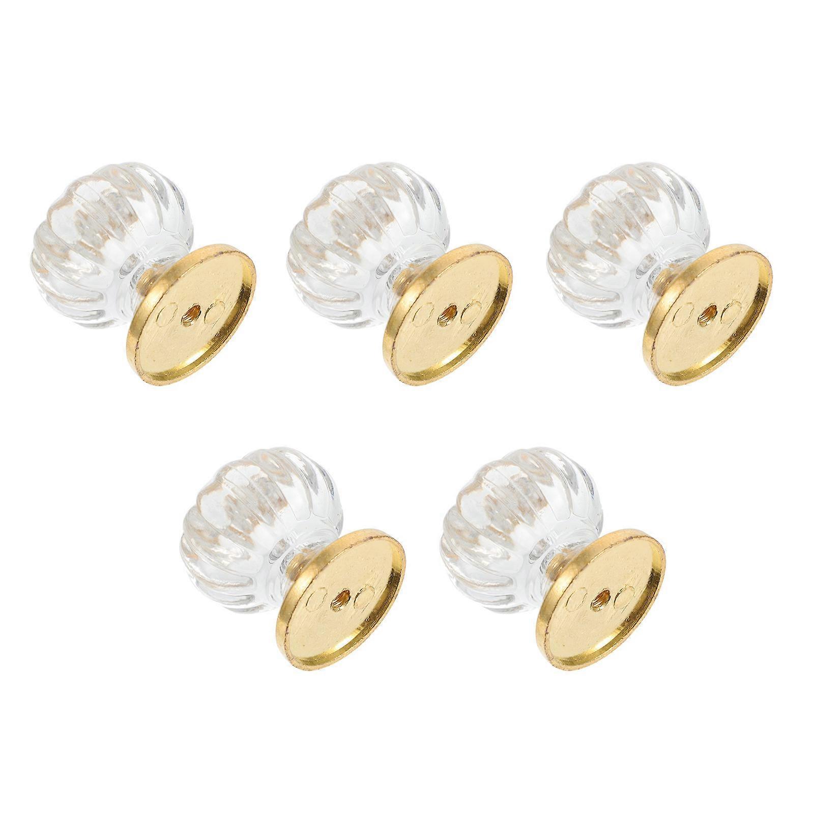 5pcs Crystal Clear Door Knobs for Cupboard Cabinet Drawer Handles