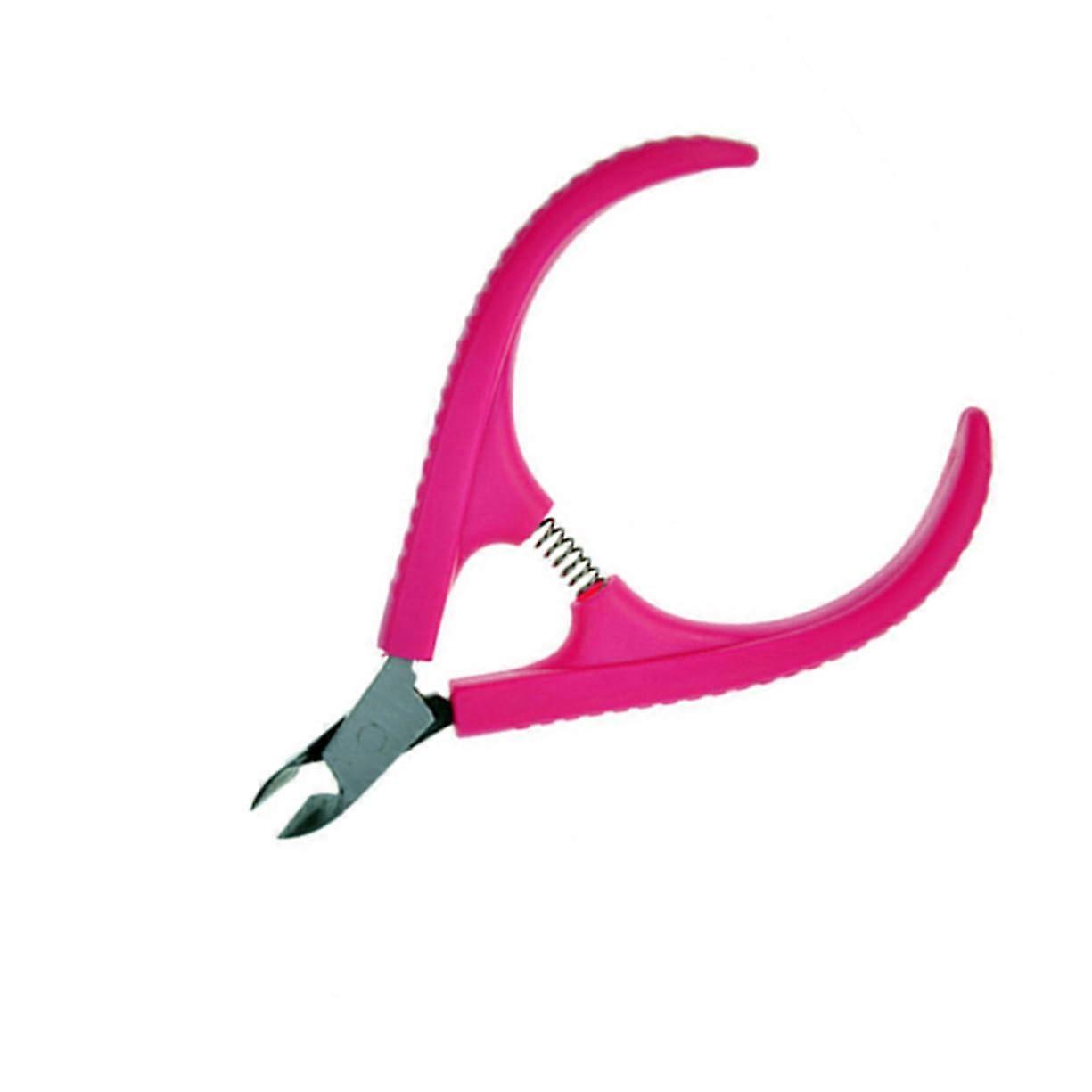 Cuticle Nipper Stainless Steel with Non Slip Handle for Manicure Pedicure Home Salon Rose Red