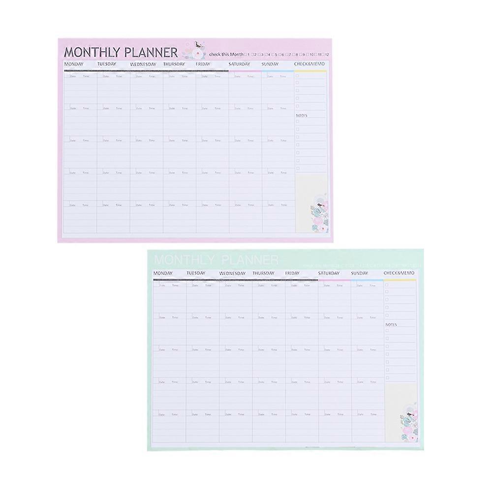 Tearable Monthly Planner Notepad for Taking Notes 3Pcs Assorted Color