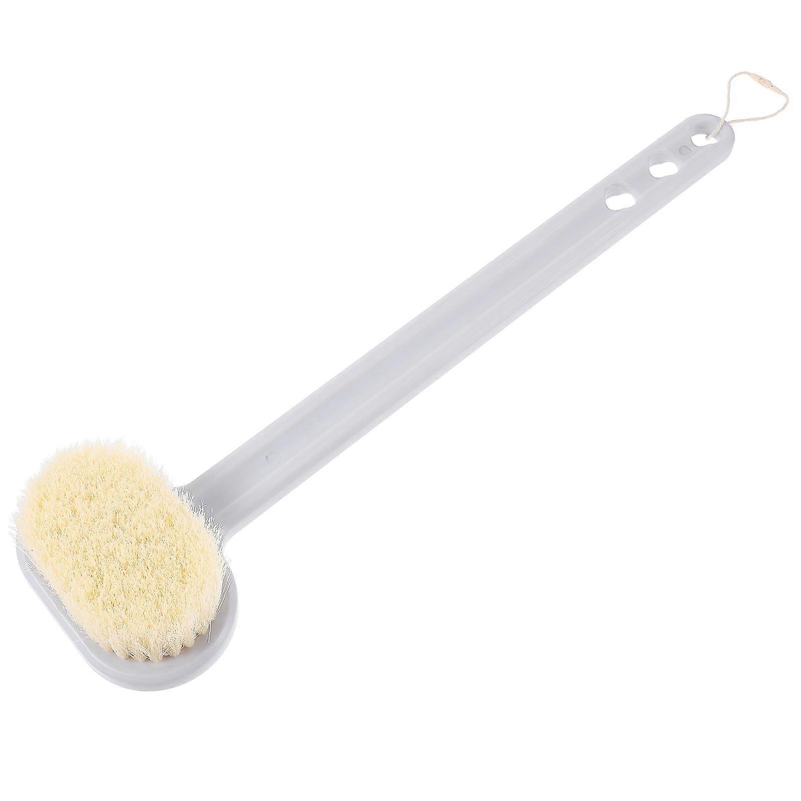 Ergonomic Long Handle Back Scrubber for Shower with Soft Nylon Bristles for Deep Exfoliating