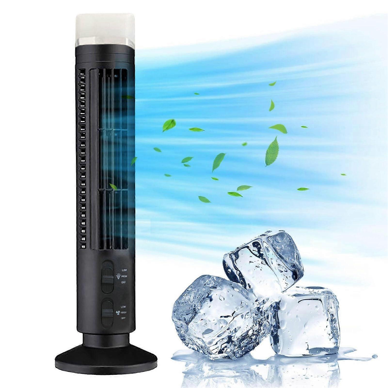 Bladeless Tower Fan with 90° Oscillation, Quiet USB Powered Fan with Light for Bedroom Office