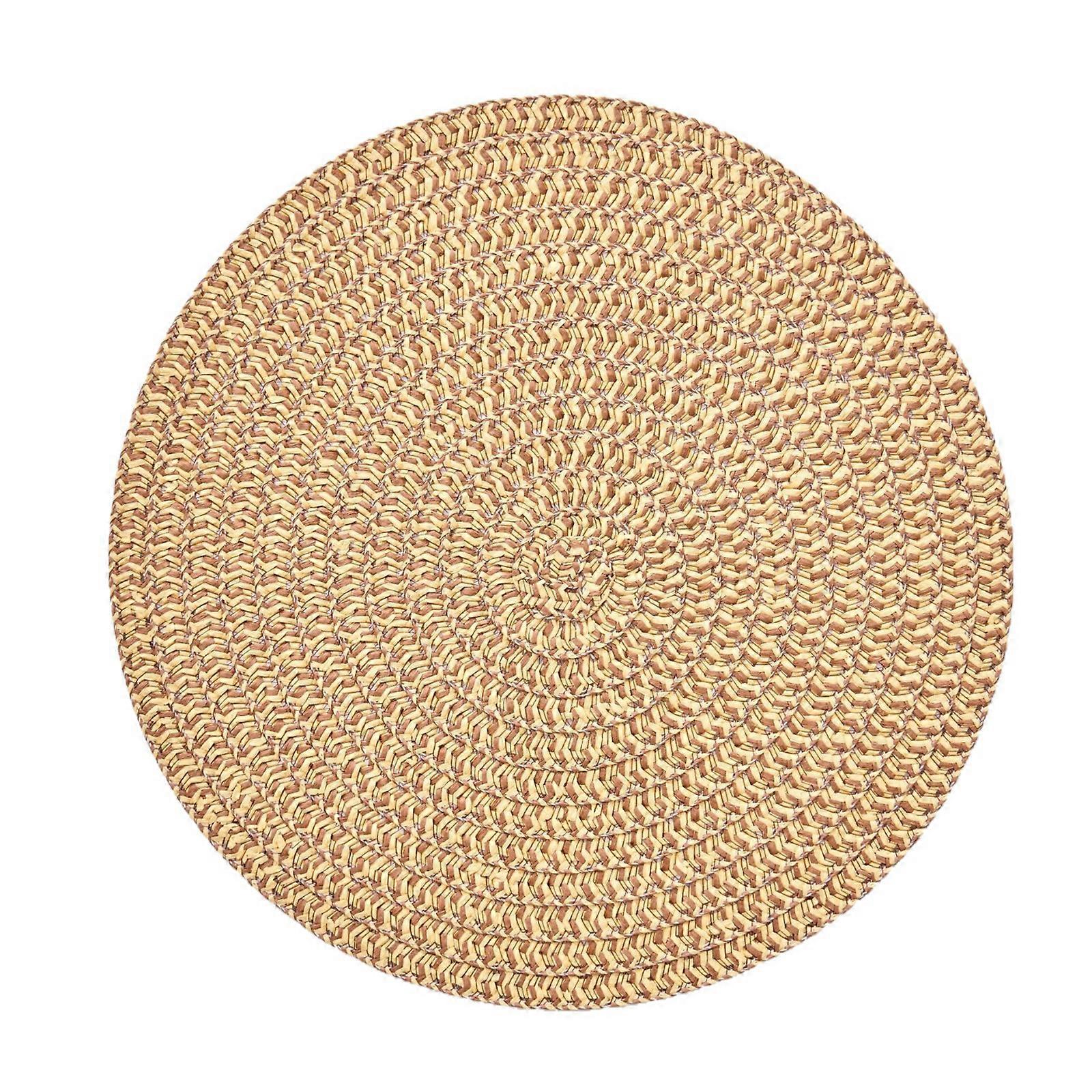 Round Linen Placemat with Heat Resistant Designs for Elegant Table Setting Large 38cm Diameter Multicolor