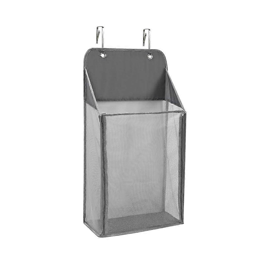 Over the Door Laundry Hamper Hanging Mesh Basket SpaceSaving Foldable Dirty Clothes Organizer Large Gray