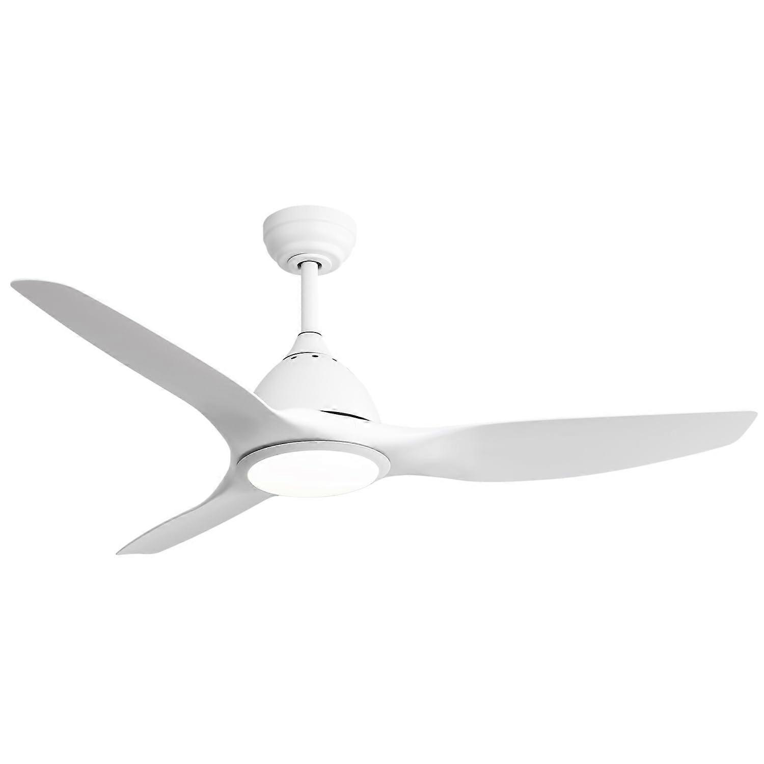 52 Inch Ceiling Fan with Light and Remote, Quiet Reversible Motor, Adjustable LED, White for Bedroom Patio
