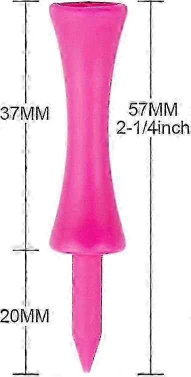 100 عبوة من المحملات الغولف البلاستيكية الوردية - تصميم قلعة بطول 57 مم 2 1/4 بوصة