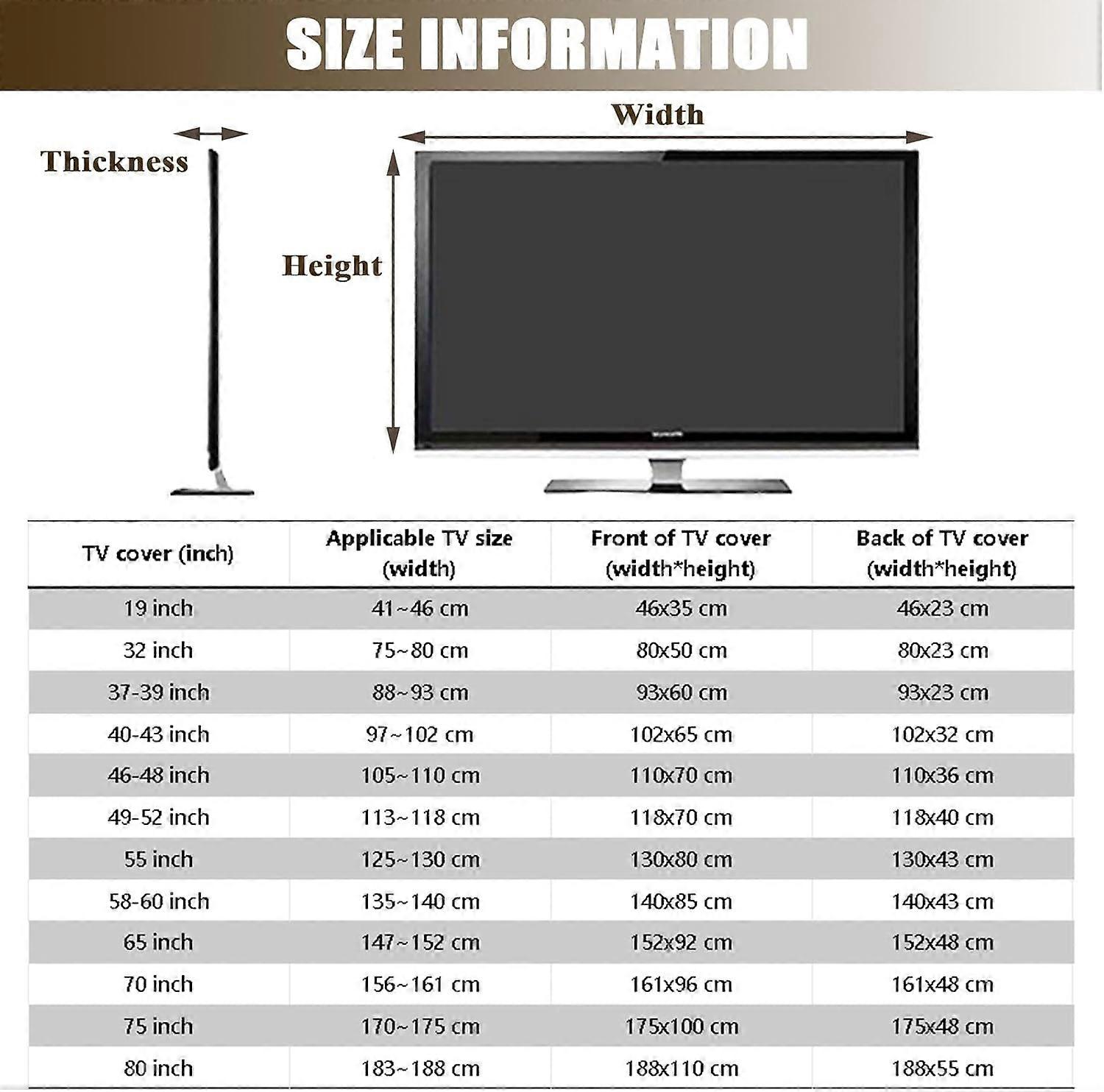 TV Screen Dust Cover 3D Elk Pattern Breathable Protector Forest Design Elastic Fit 80 Inch