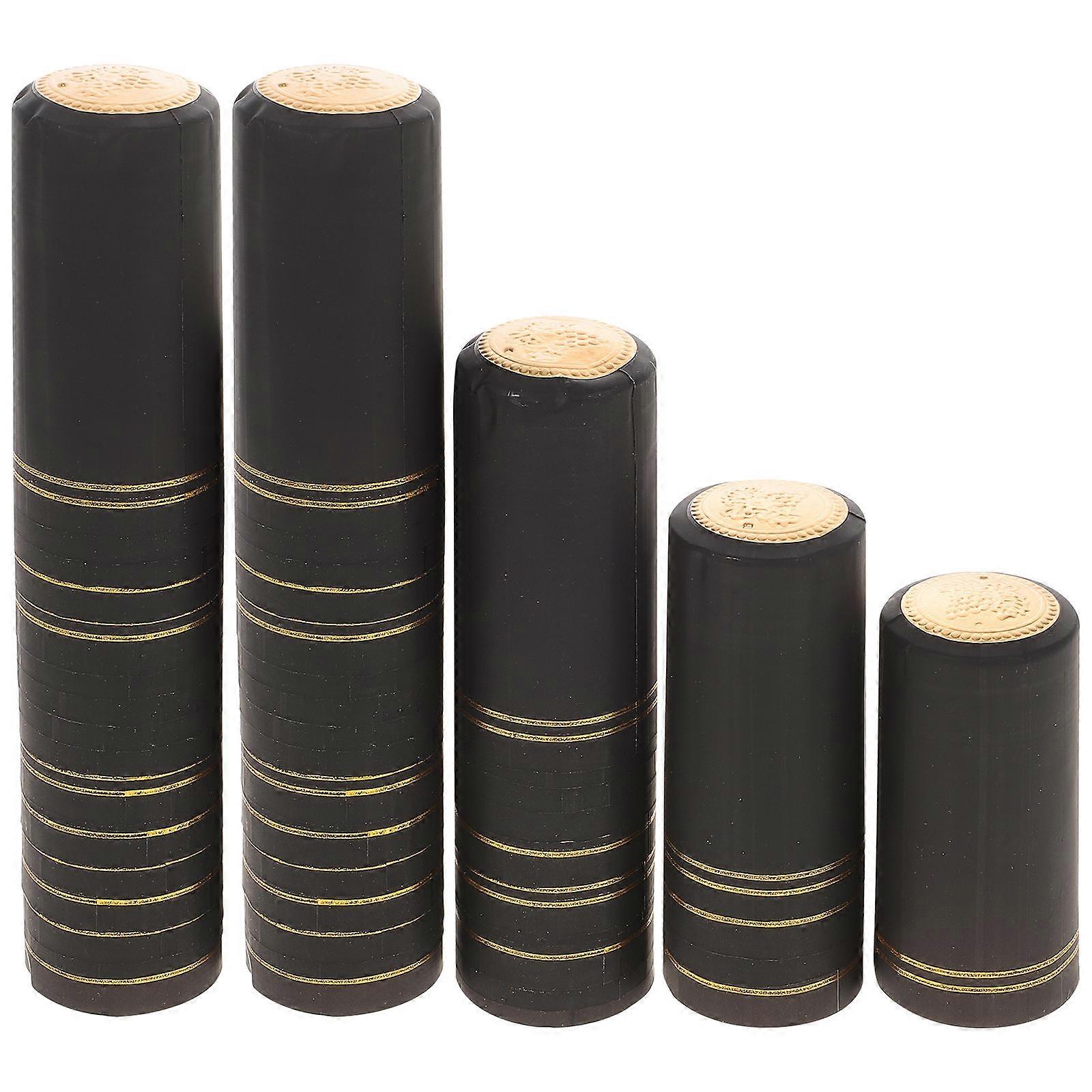 Heat Shrink for Sealing 100Pcs Black Plastic Caps