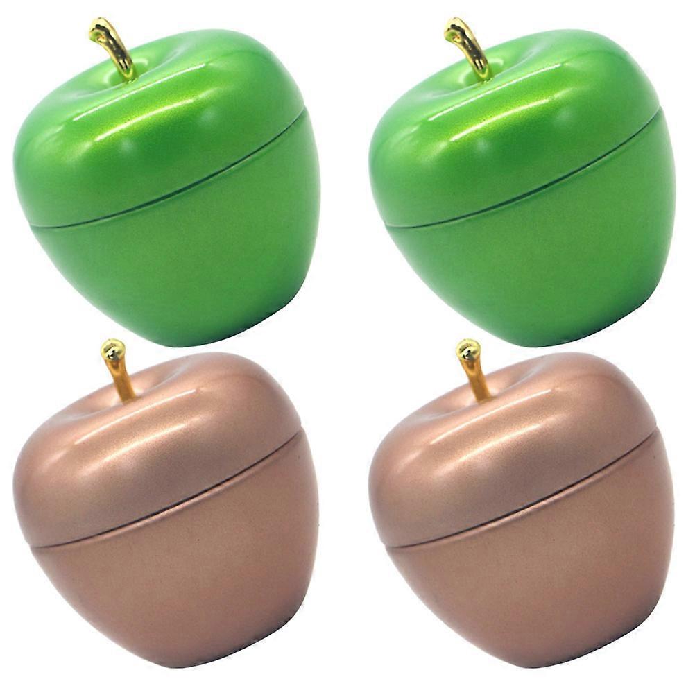 Tinplate Tea Canister Apple Shape for Storage Use 16Pcs Container