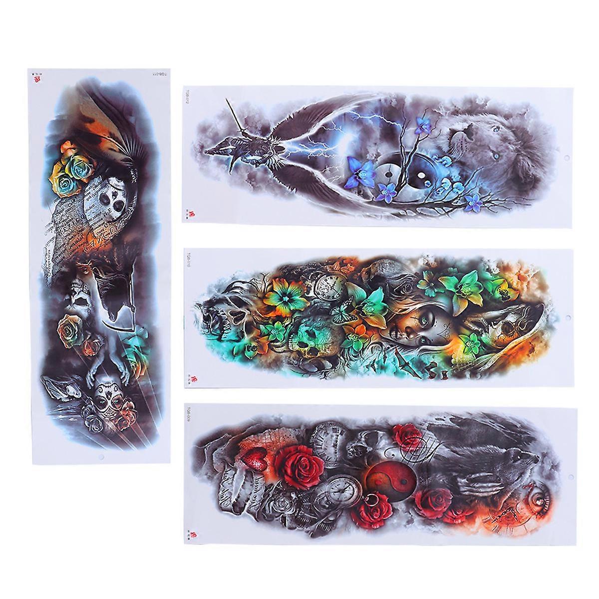 Waterproof Temporary Arm Sticker for Body Decoration 4Pcs Set