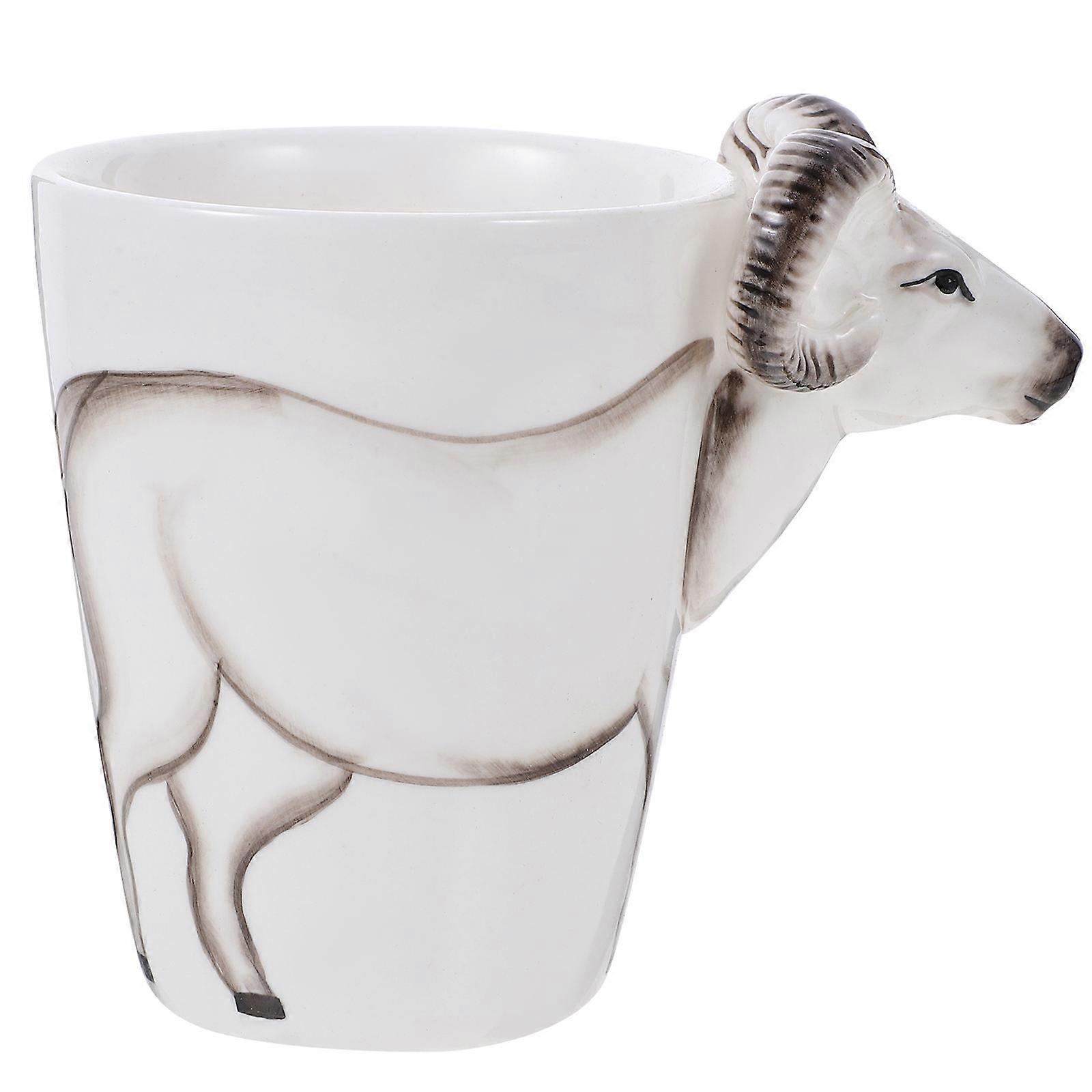 Lovely Goat Pattern Ceramic Coffee Cup for Drinks Festival Gift