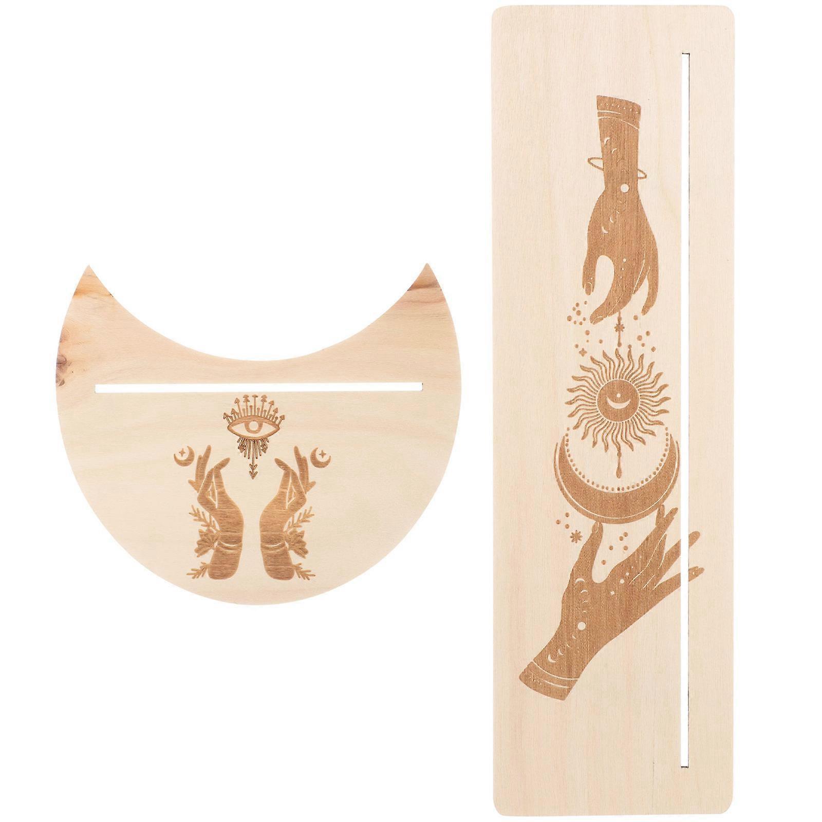 Tarot Card Racks Wooden 5 Sets For Office Decoration 25x7.5cm Rectangular Divination Support