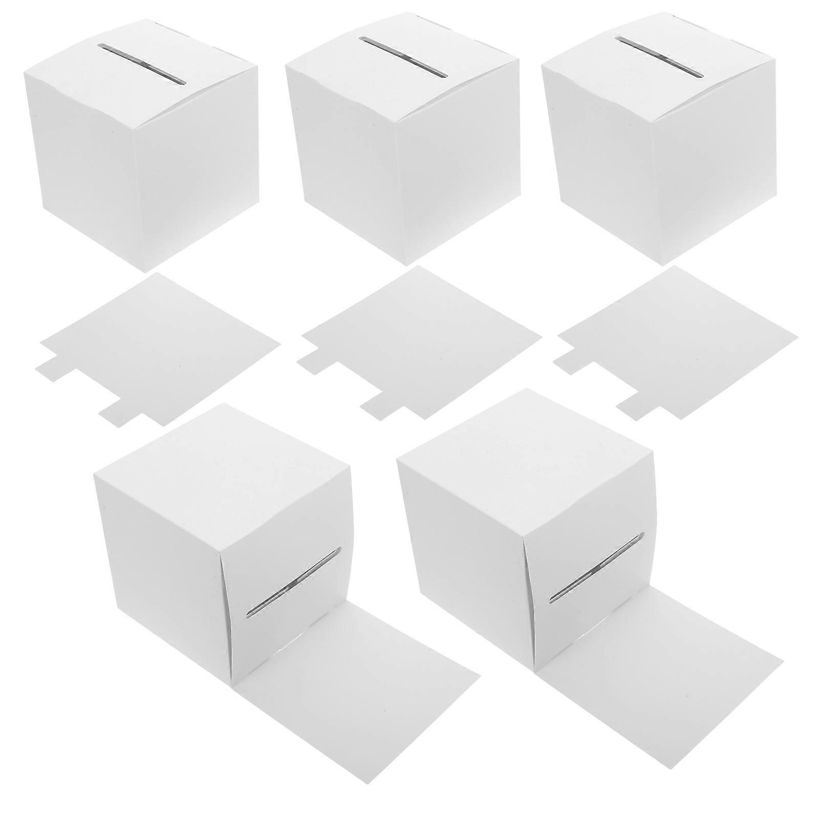 25 Pcs Foldable Suggestion Box For Event Feedback Collection And Donation Storage In Office School Settings White Rectangular Design