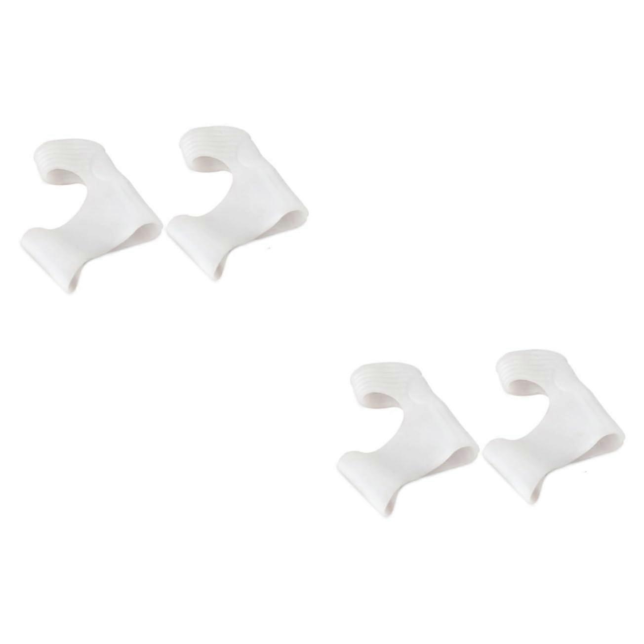 Bunion Corrector and Toe Separator 4 Pairs for Big Toe Alignment and Overlapping Toes Relief White