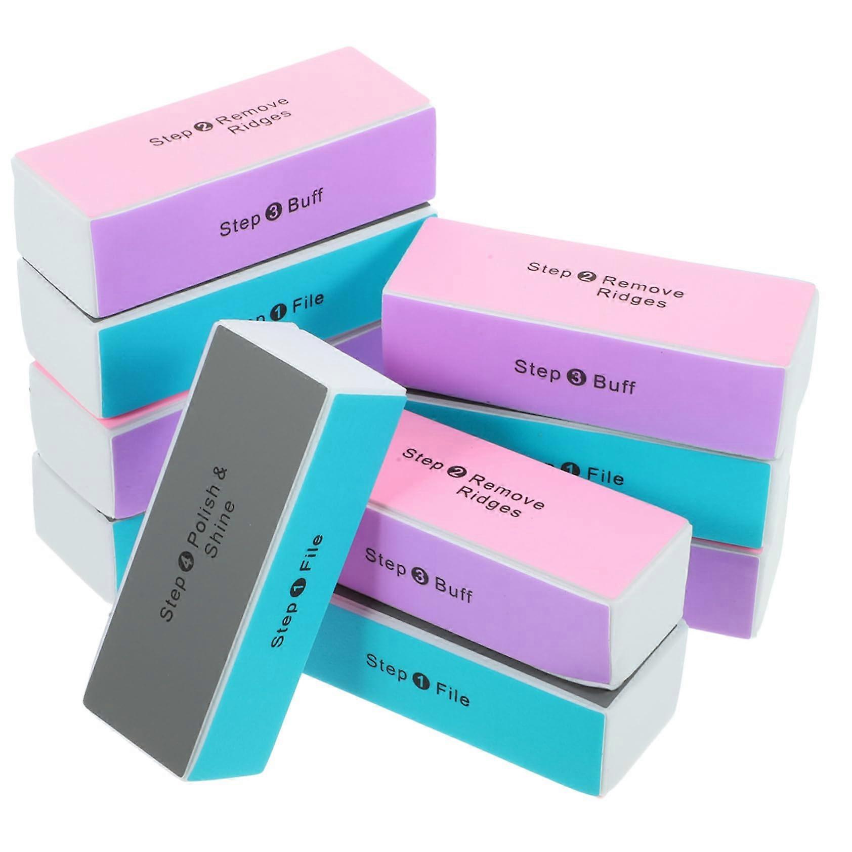 10pcs FourSided Nail Buffer Block Sponge for Manicure with Smooth Glossy Finish