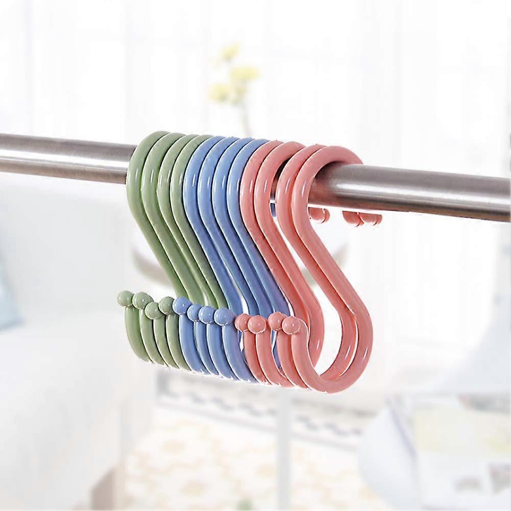 12pcs Large Plastic S Hooks MultiColor Hanging Hooks for Bathroom Kitchen Towel and Clothes