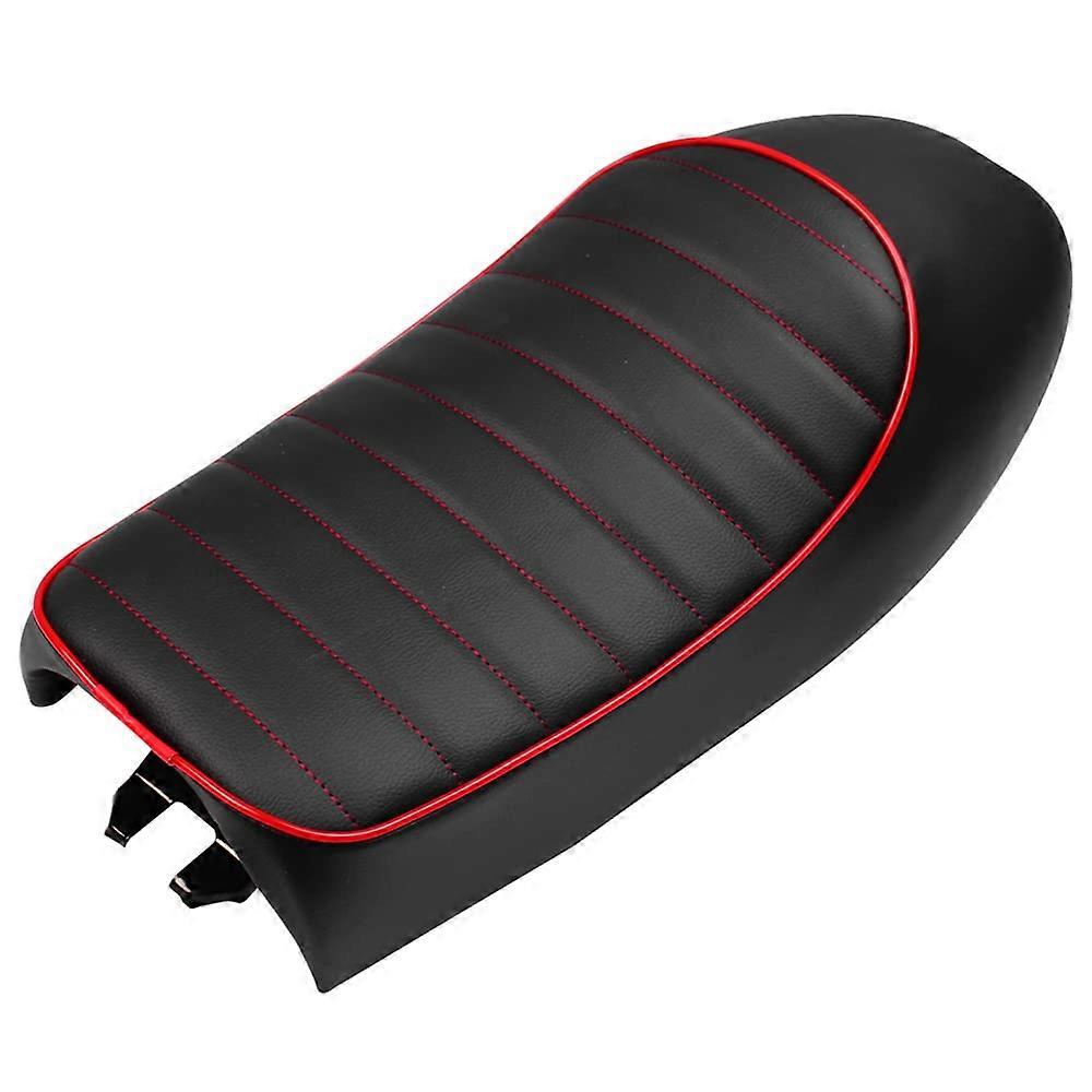 Leather Motorcycle Seat Cushion with Ergonomic Saddle Design, Breathable Shock Absorption Padding
