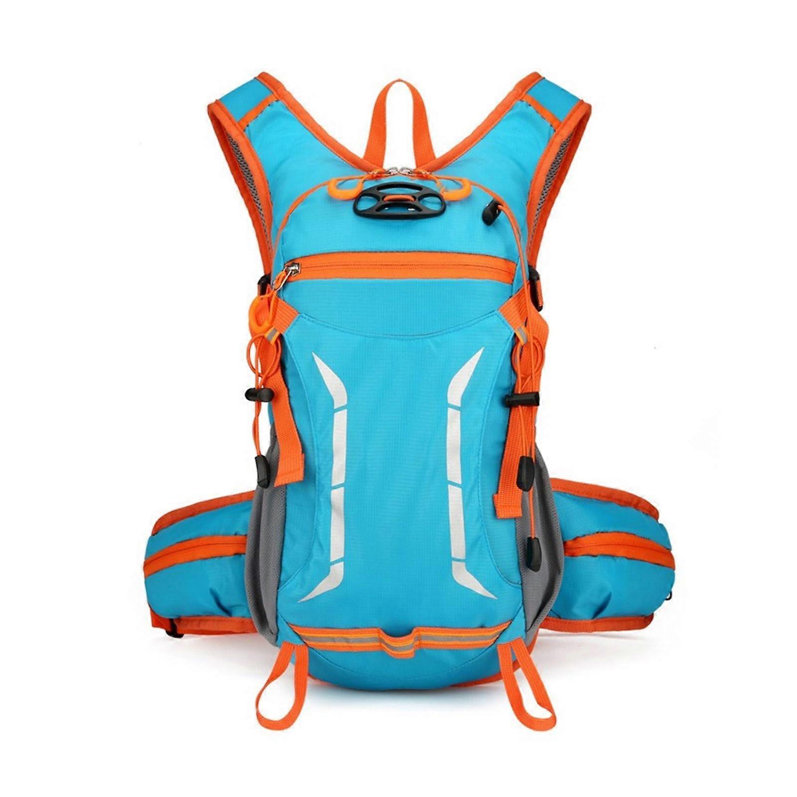Hiking Backpack Large Capacity with Multiple Compartments Breathable Design for Cycling Climbing Sky Blue