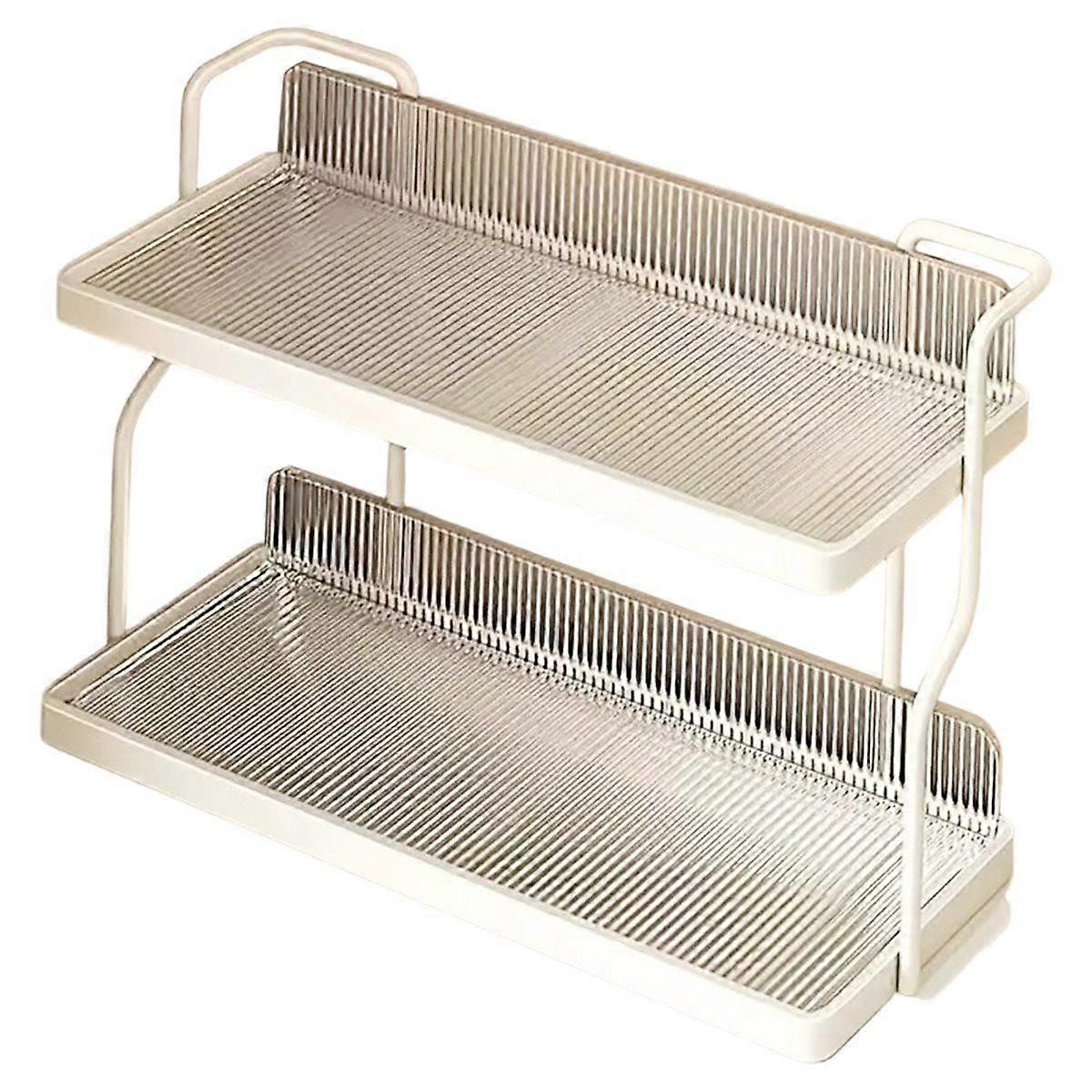 Kitchen Spice Rack 2-Layer Countertop Organizer Versatile Storage Rack for Condiments and Herbs Home