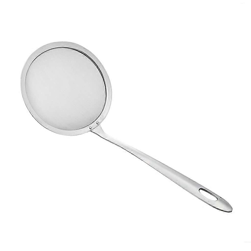 Stainless Steel Mesh Strainer Kitchen Skimmer Spoon with Ergonomic Handle for Pasta Medium Size