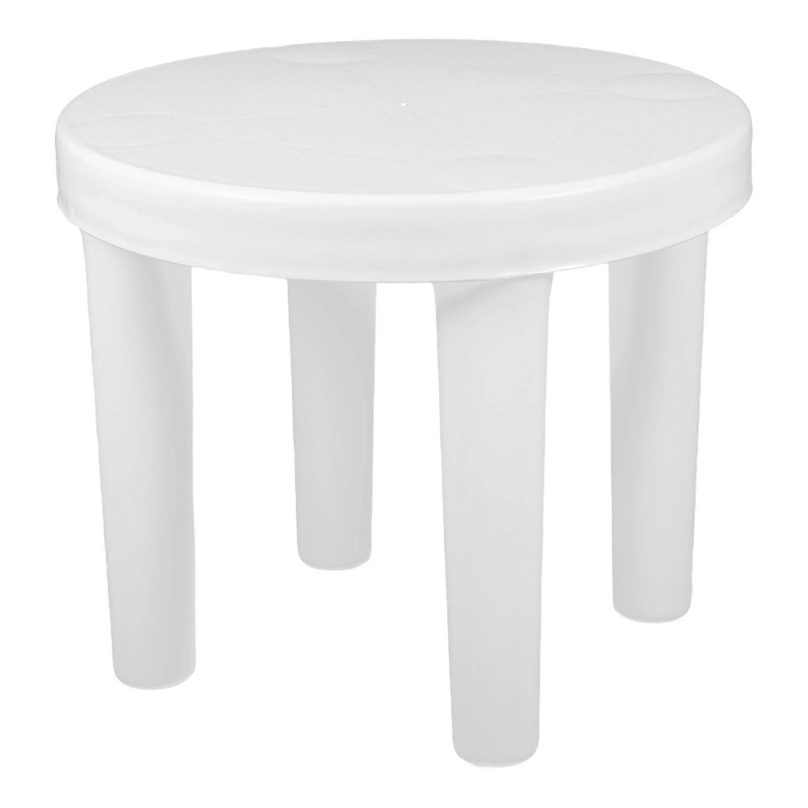 1PC Creative Plastic Small Low Stool Bathroom Anti-slip Round Stool (White)