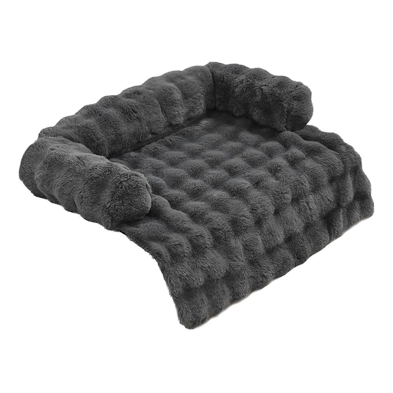 Dog Couch Bed with Raised Edge Support, Soft Plush NonSlip Washable Pet Sofa Protector