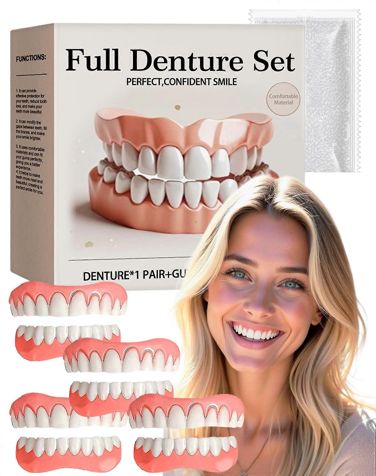 Veneers for Missing Teeth  Instant Smile Coverage, Soft Silicone Comfort Fit, 4 Sets