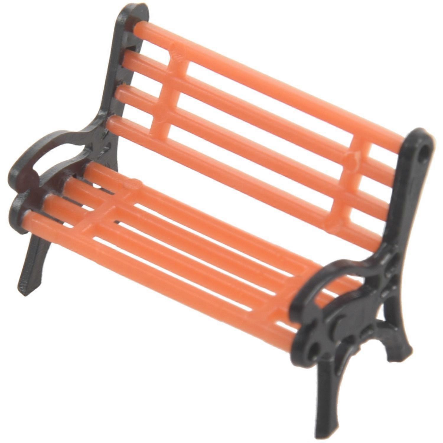 5pcs Plastic Model Park Bench Model Landscape 1:50 w/ Black Arm