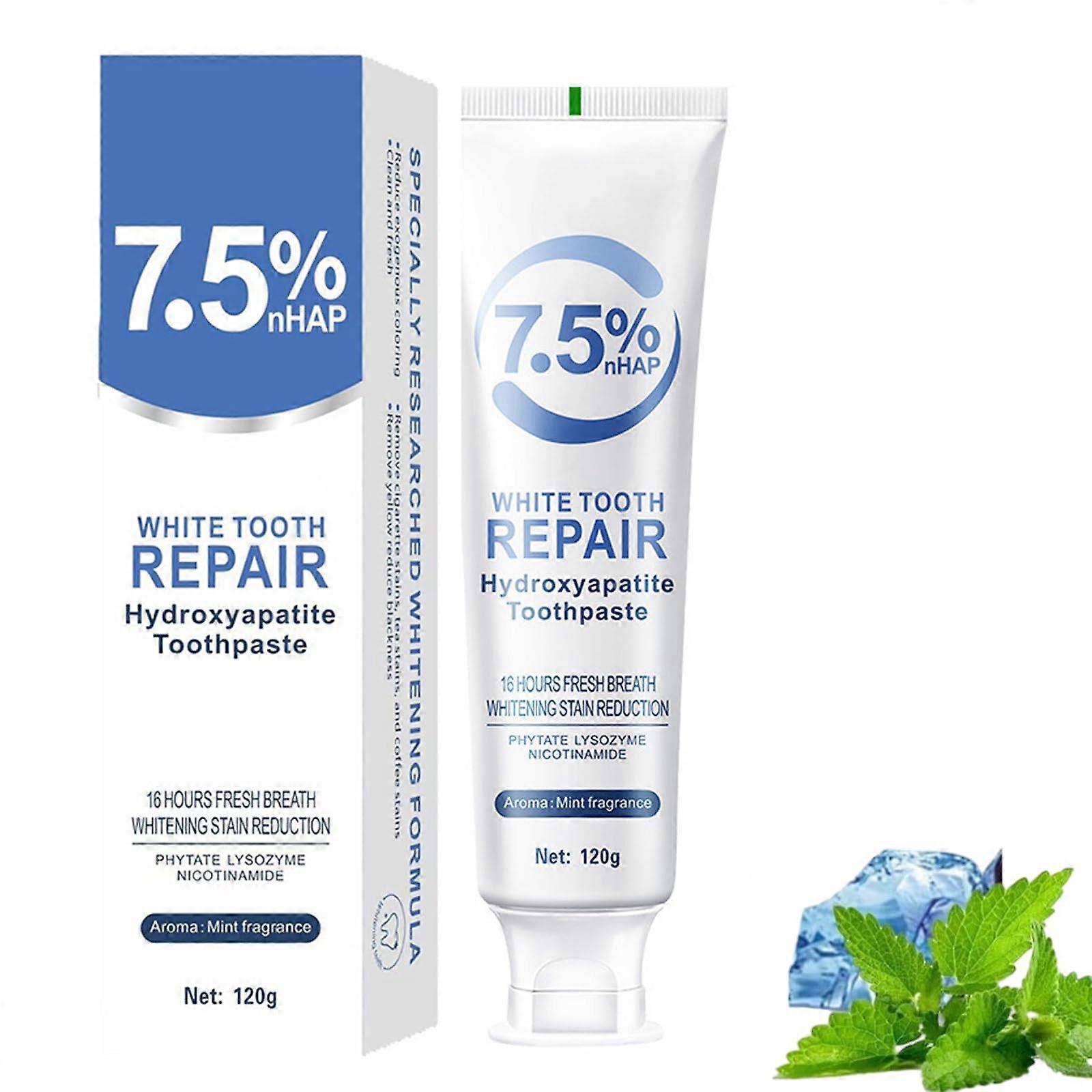 Hydroxyapatite Toothpaste for Sensitive Teeth, Fluoride Enamel Protection, Fresh Mint, 1PC