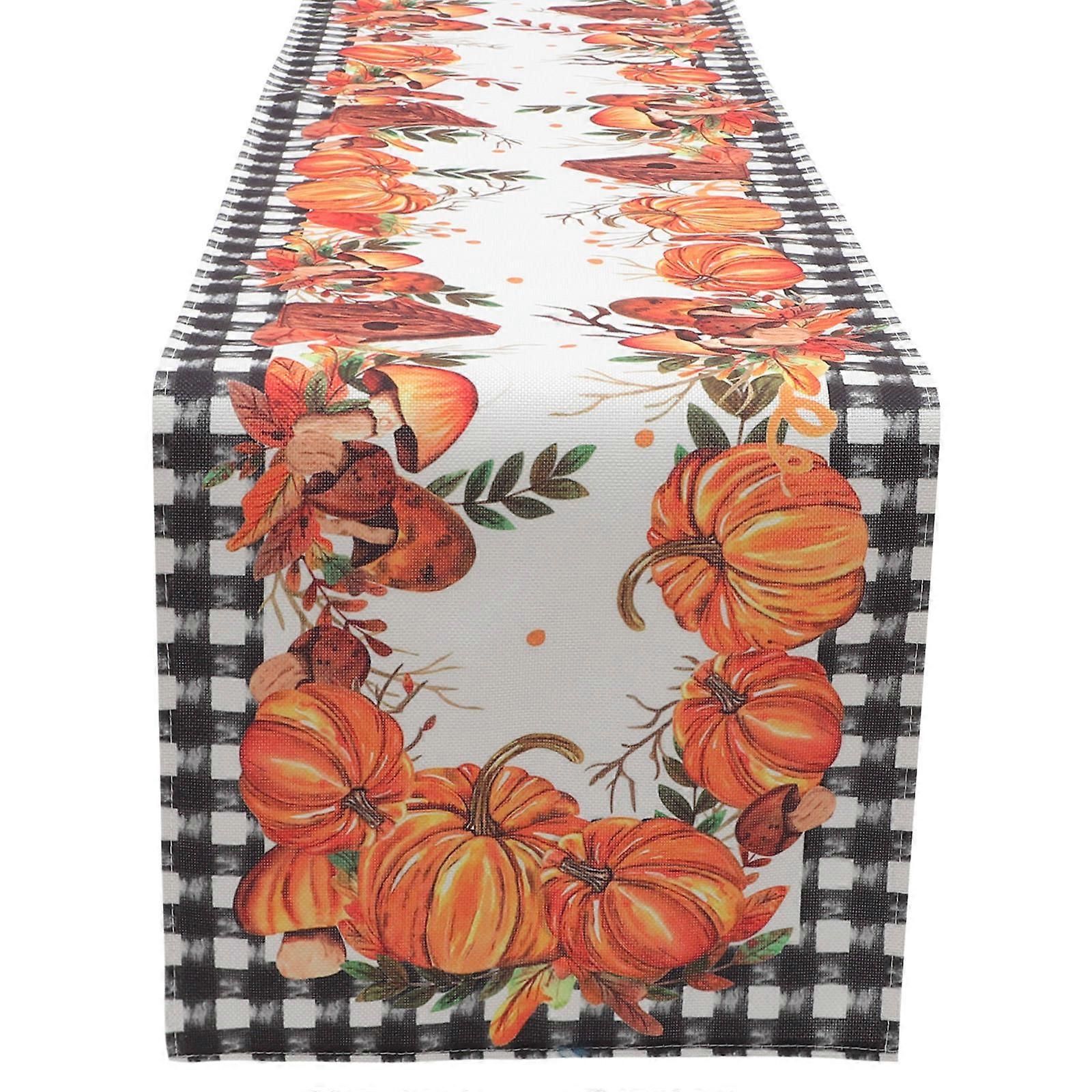 Thanksgiving Table Runner for Kitchen Dining Table 5Pcs Autumn Pumpkin Decor
