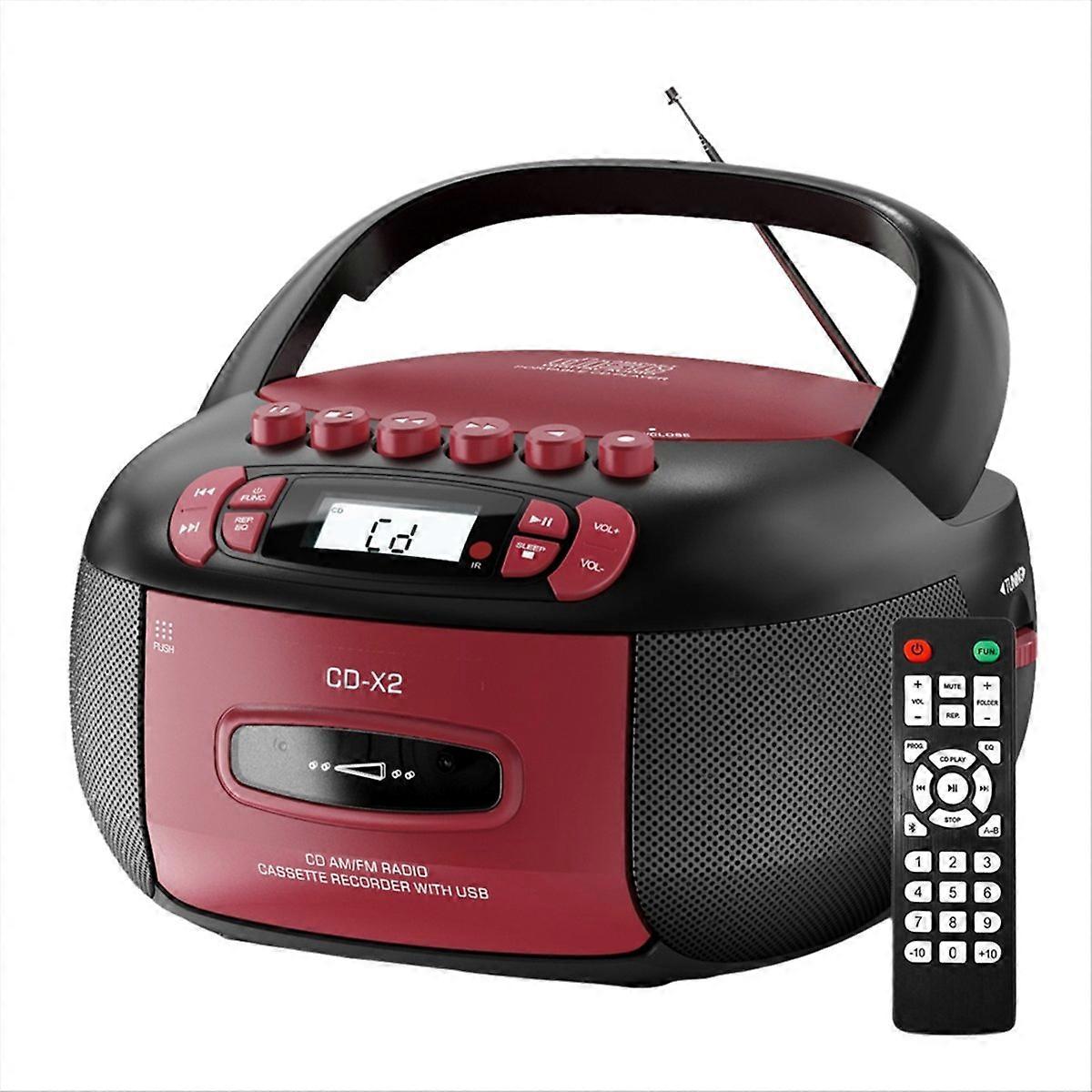  CD Player Cassette AM FM Radio Bluetooth Speakers EU Plug