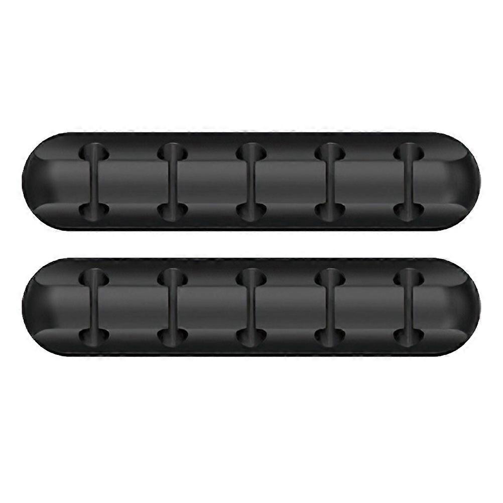 Black Cable Holder Silicone Cable Management for Storage Use 2Pcs