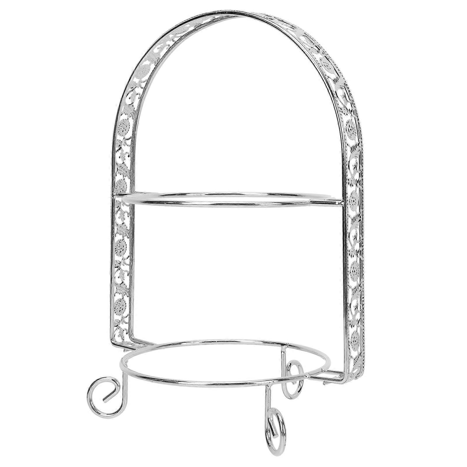 Cake Display Rack Creative Double-Layer Holder for Storage 1Pcs Silver