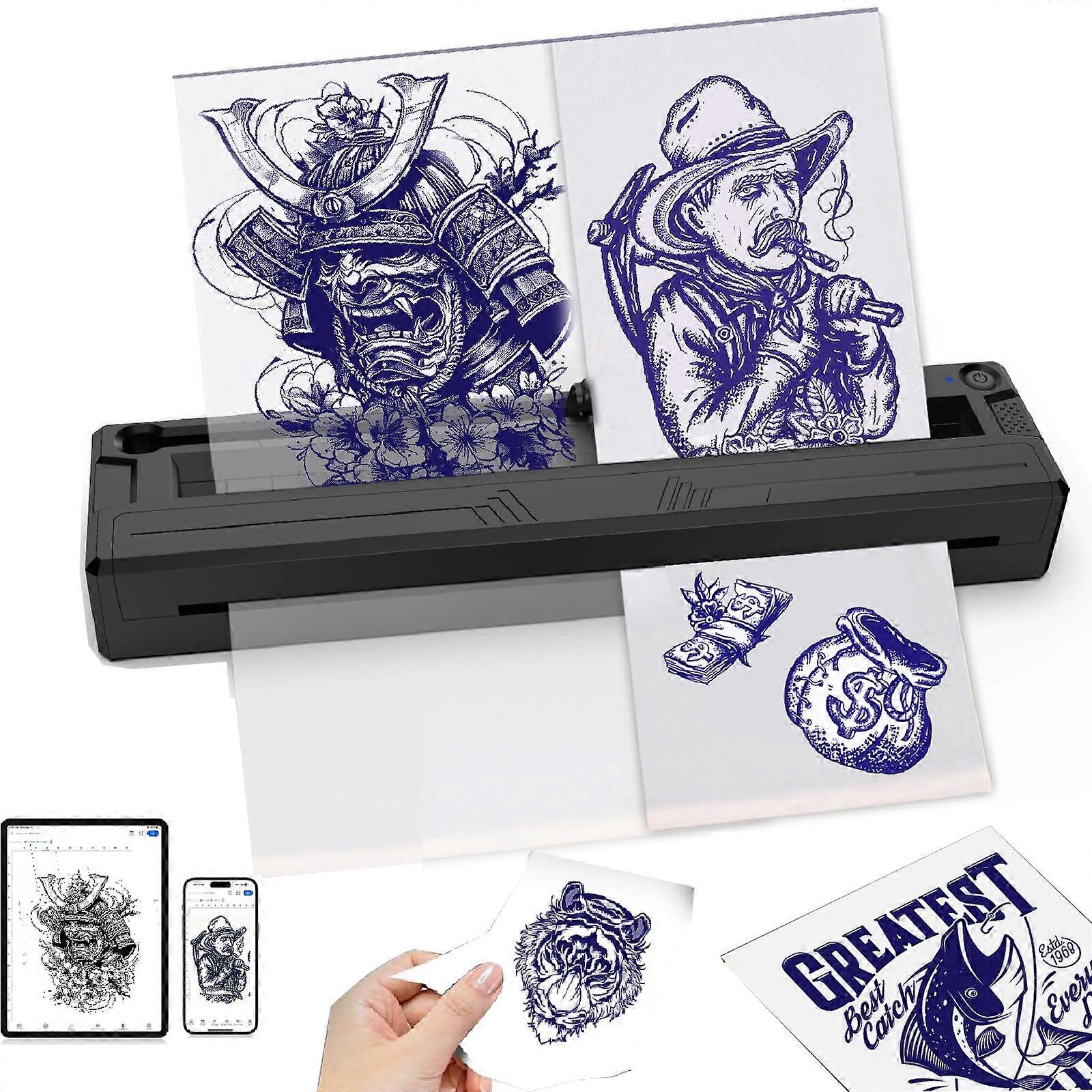 2025 Wireless Tattoo Stencil Printer with AntiCurl Stabilization, Thermal Transfer Printer for iPhone and Android