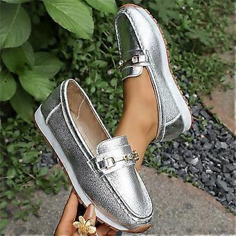 Willtoo Dame Slip-On Loafers Afslappet Sommer Letvægts Flade Sko Lav Mund Doven Udendørs Indendørs Fritid Rund Tå Pu Overdel Flere Størrelser