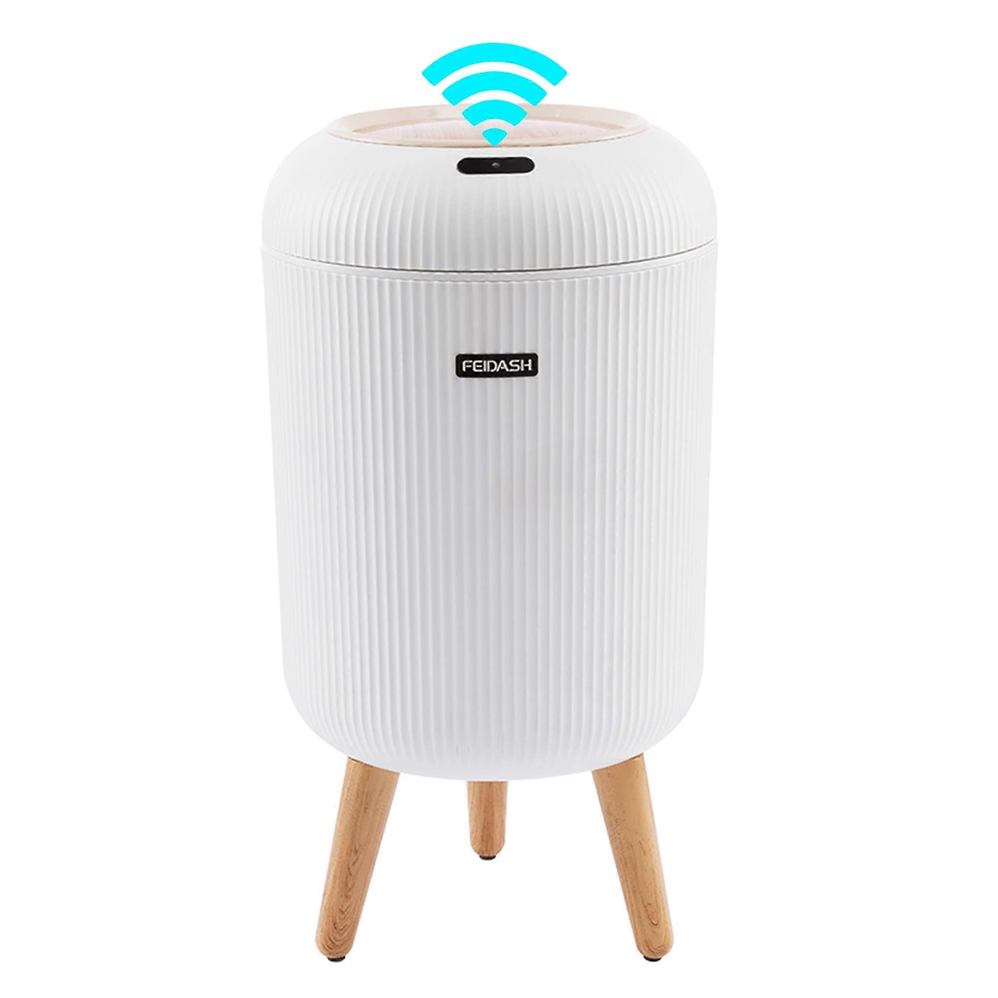 Touchless Trash Can with Smart Motion Sensor, Waterproof Round Bin for Kitchen Bathroom Bedroom