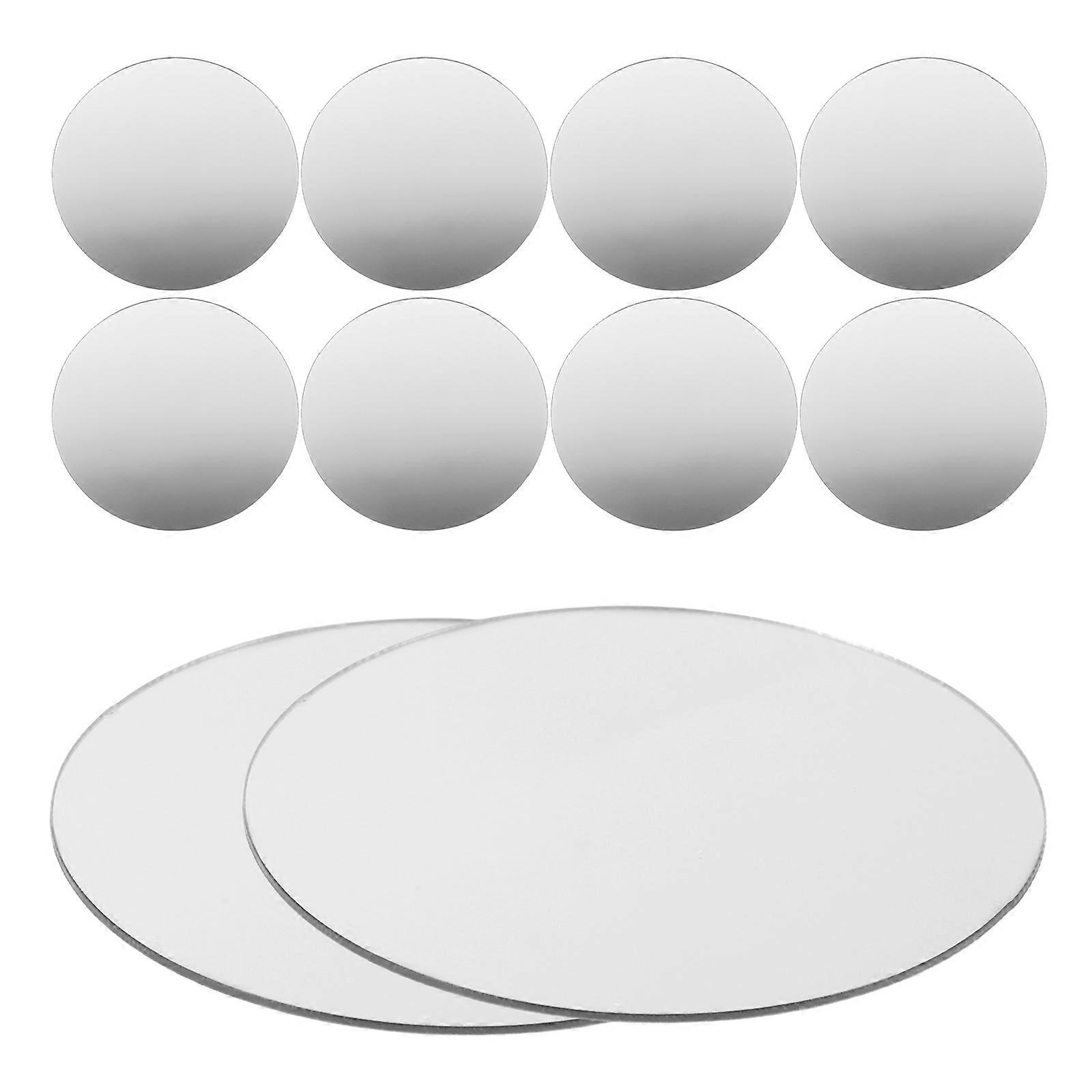 Small Round Mirror for Decoration 40Pcs Silver Acrylic Circle Mirror