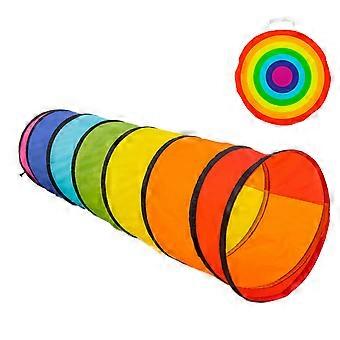 Brinquedo de Túnel de Brincadeira Arco-Íris para Bebês Crianças Pequenas Brinquedo de Túnel Interno e Externo para Crianças Rastejarem