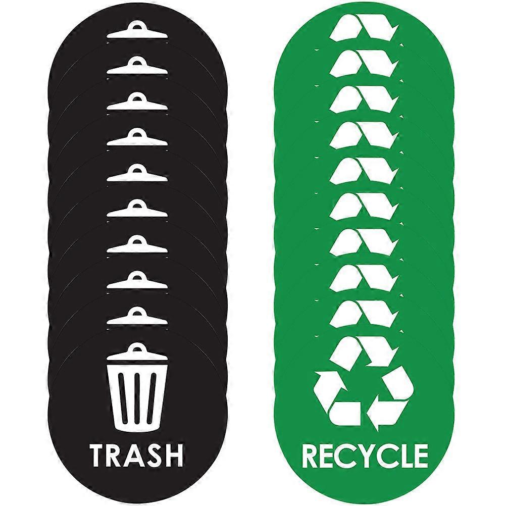 Trash Can Recycle Sticker Waste Sorting Decals 3Sets Assorted Color