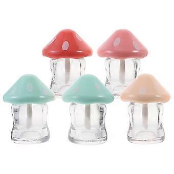 5pcs Mushroom Lip Gloss Tubes Lipstick Lip Gloss Tubes With Wand Lip Gloss Supplies