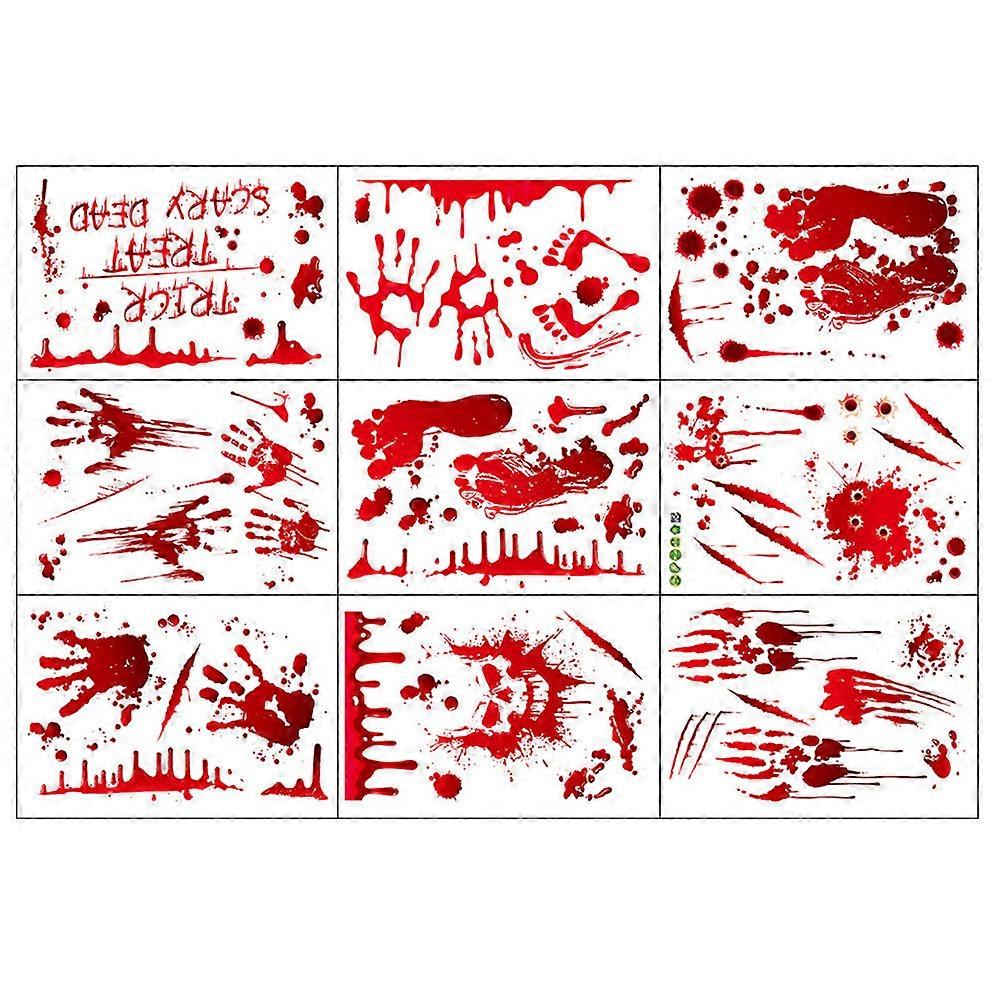 9 Sheets Electrostatic Window Stickers Halloween Decors Party Paste Ornaments